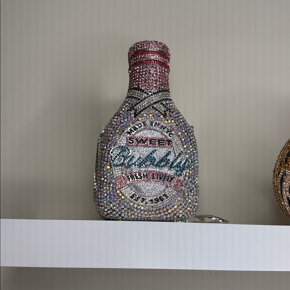 Pink and Silver Decorative Bottle purse